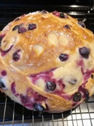 Blueberry Lemon Cream Cheese Sourdough Bread