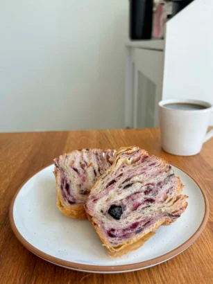 Homemade Sourdough Blueberry croissant