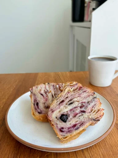 Homemade Sourdough Blueberry croissant