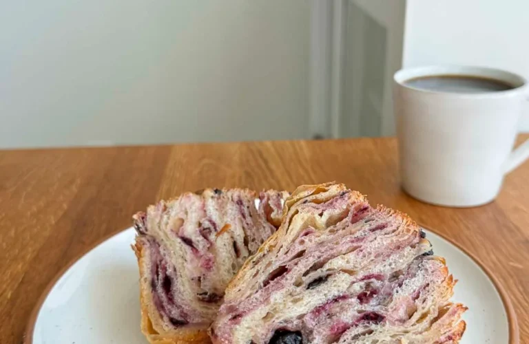 Homemade Sourdough Blueberry croissant