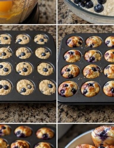 Fluffy Blueberry Cottage Cheese Pancake Bites