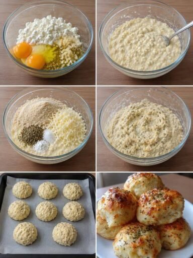 Fluffy Cottage Cheese Garlic Rolls