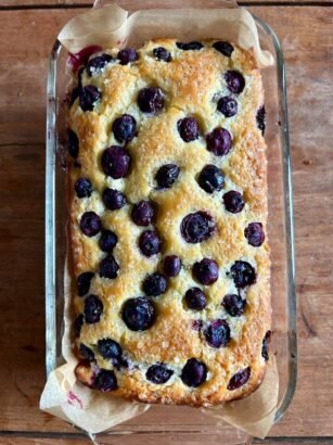 Sourdough Lemon Blueberry Quick Bread