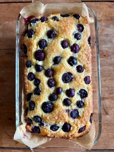 Sourdough Lemon Blueberry Quick Bread
