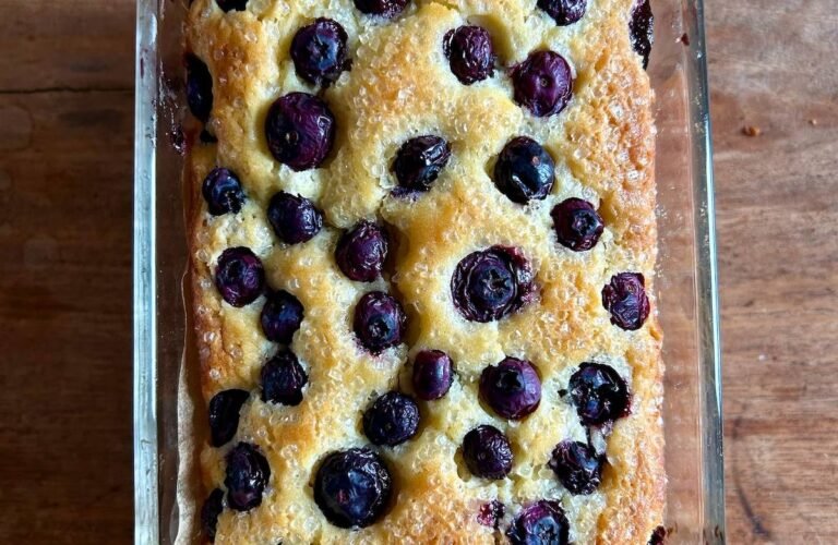 Sourdough Lemon Blueberry Quick Bread