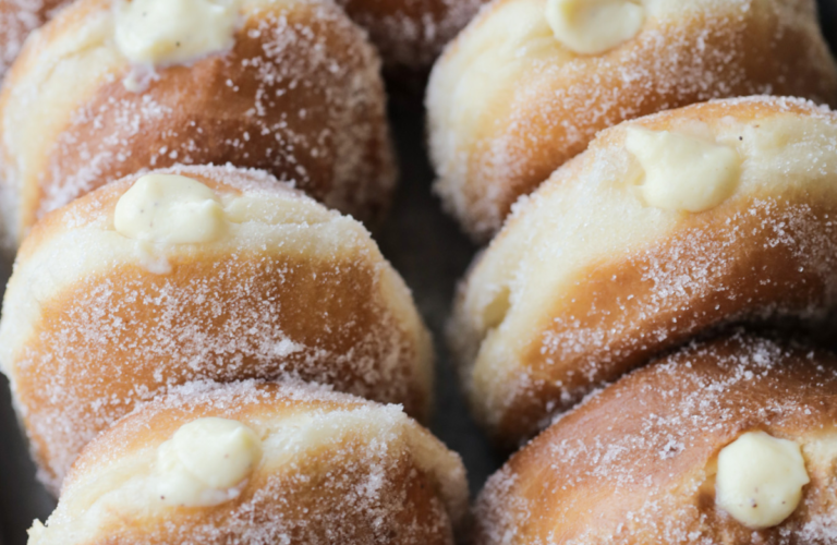 Sourdough Discard Vanilla Custard Filled Donuts