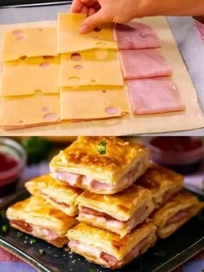 Air fryer ham and cheese puff pastry