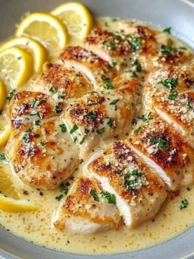 Chicken in a Creamy Lemon and Garlic Sauce