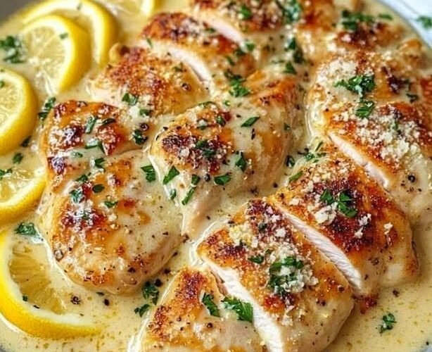 Chicken in a Creamy Lemon and Garlic Sauce
