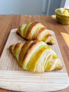 Homemade Pistachio Croissants