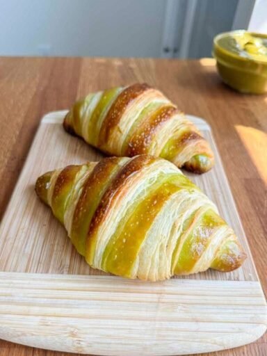 Homemade Pistachio Croissants