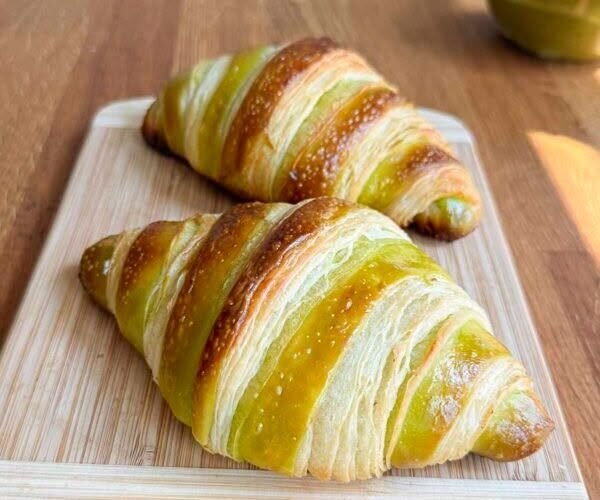 Homemade Pistachio Croissants