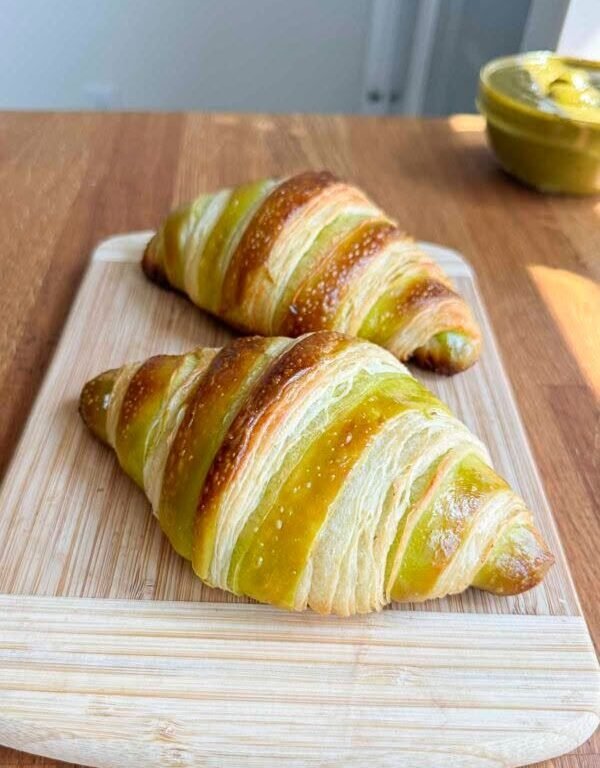Homemade Pistachio Croissants
