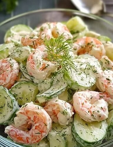 High Protein Shrimp And Cucumber Salad