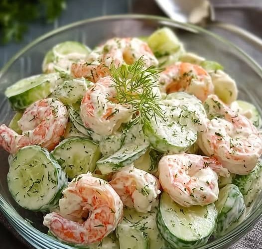 High Protein Shrimp And Cucumber Salad