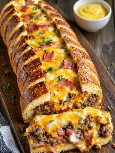 Sourdough Cheese Stuffed Garlic Bread