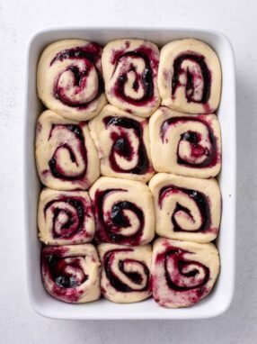 Sourdough Discard Lemon Blueberry Rolls