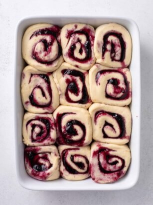 Sourdough Discard Lemon Blueberry Rolls