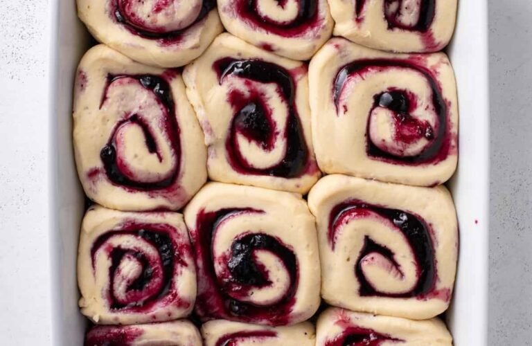 Sourdough Discard Lemon Blueberry Rolls