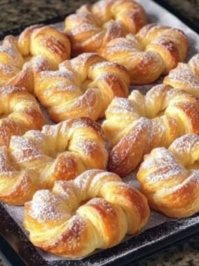 Sourdough Twisted Sugar Puff Pastry Rolls