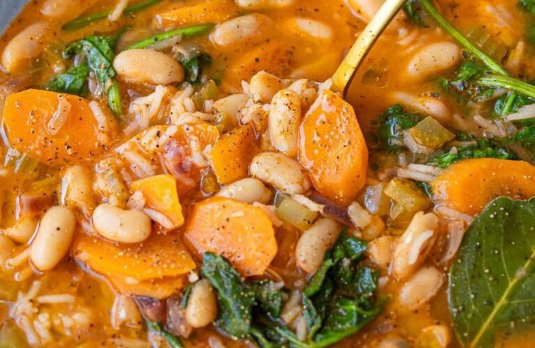 Greek Bean Stew with Rice (Fasolada Inspired)