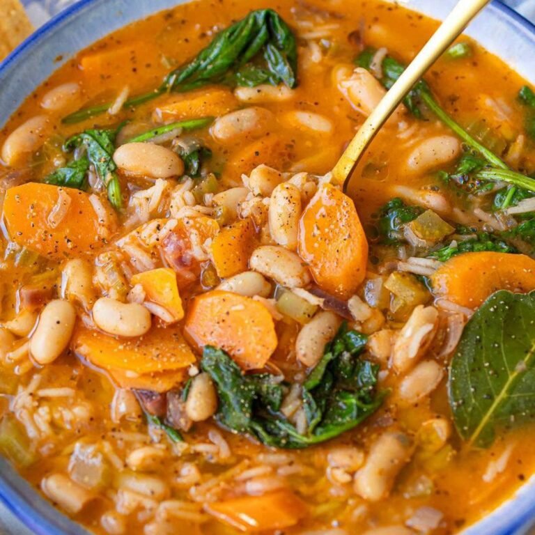 Greek Bean Stew with Rice (Fasolada Inspired)